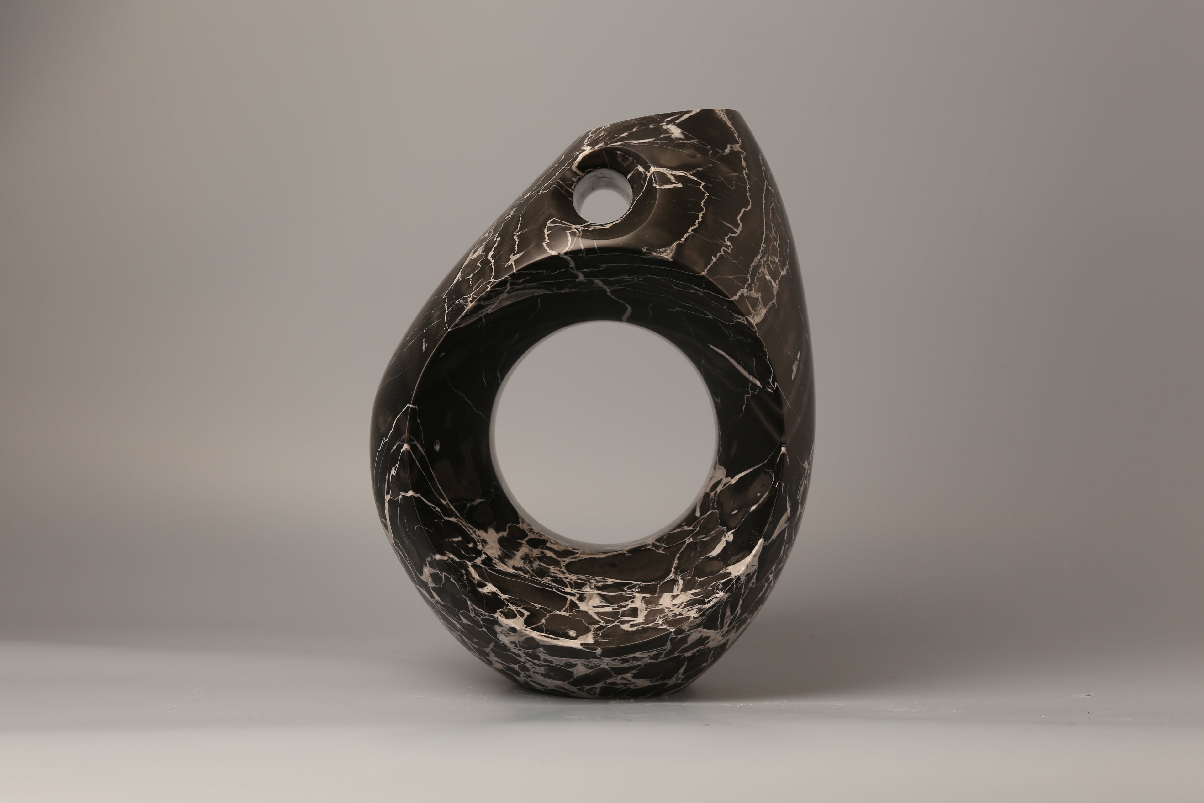 Nero Portoro Marble Sculptural Vase