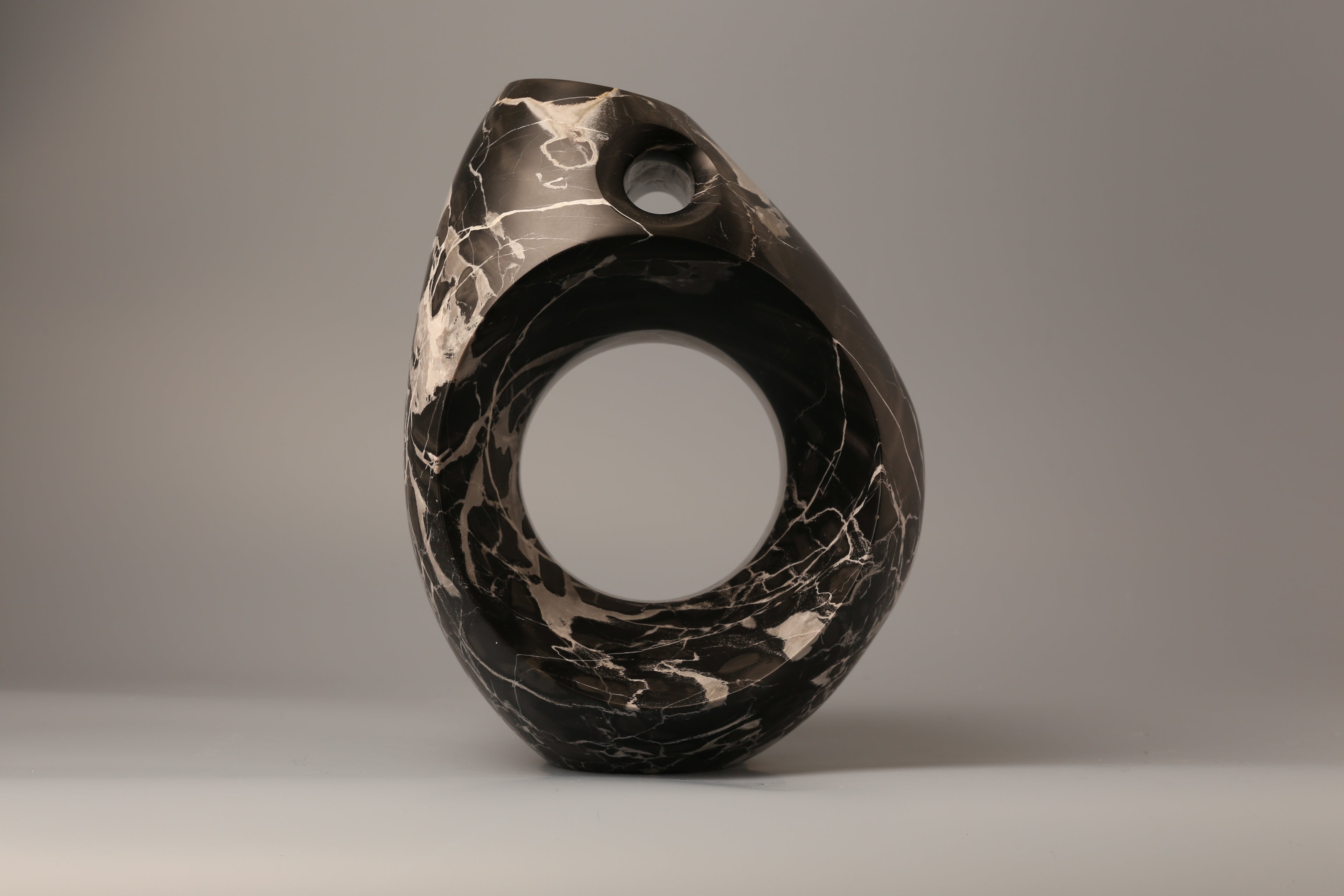 Nero Portoro Marble Sculptural Vase