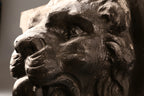 Pair of Belgian marble lion faces