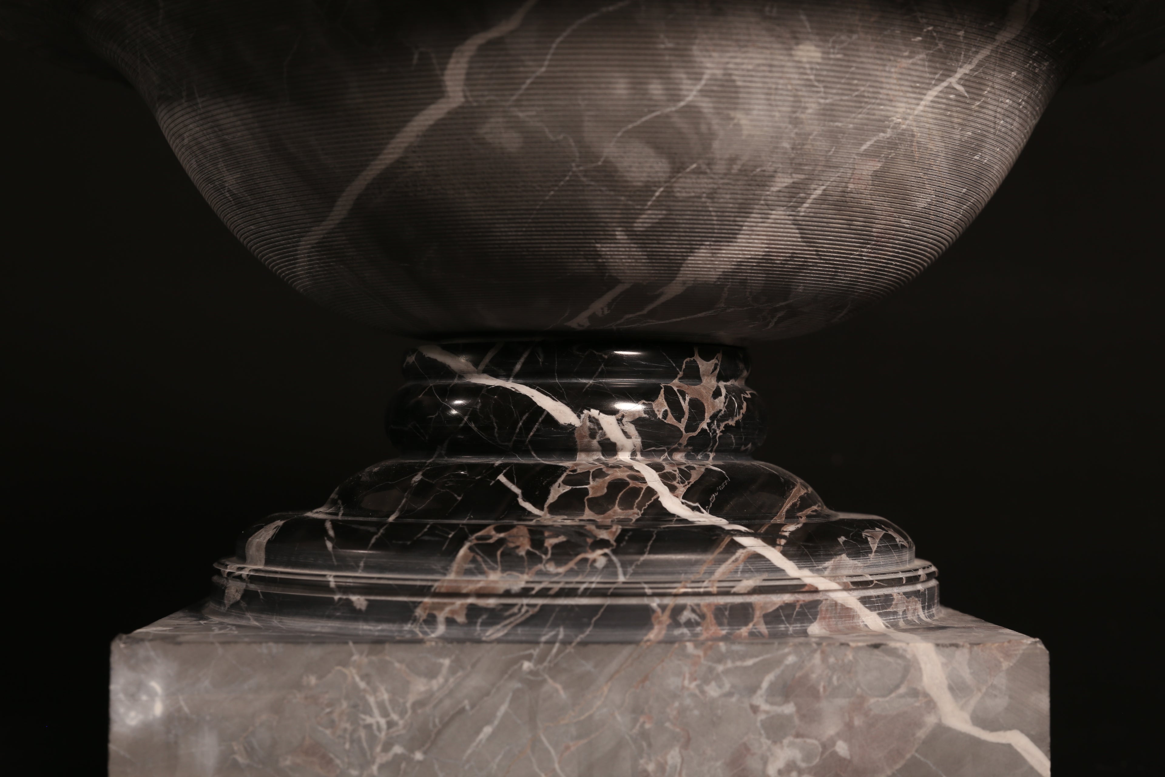 Hand-crafted Marble Planter Base or Decorative Urn