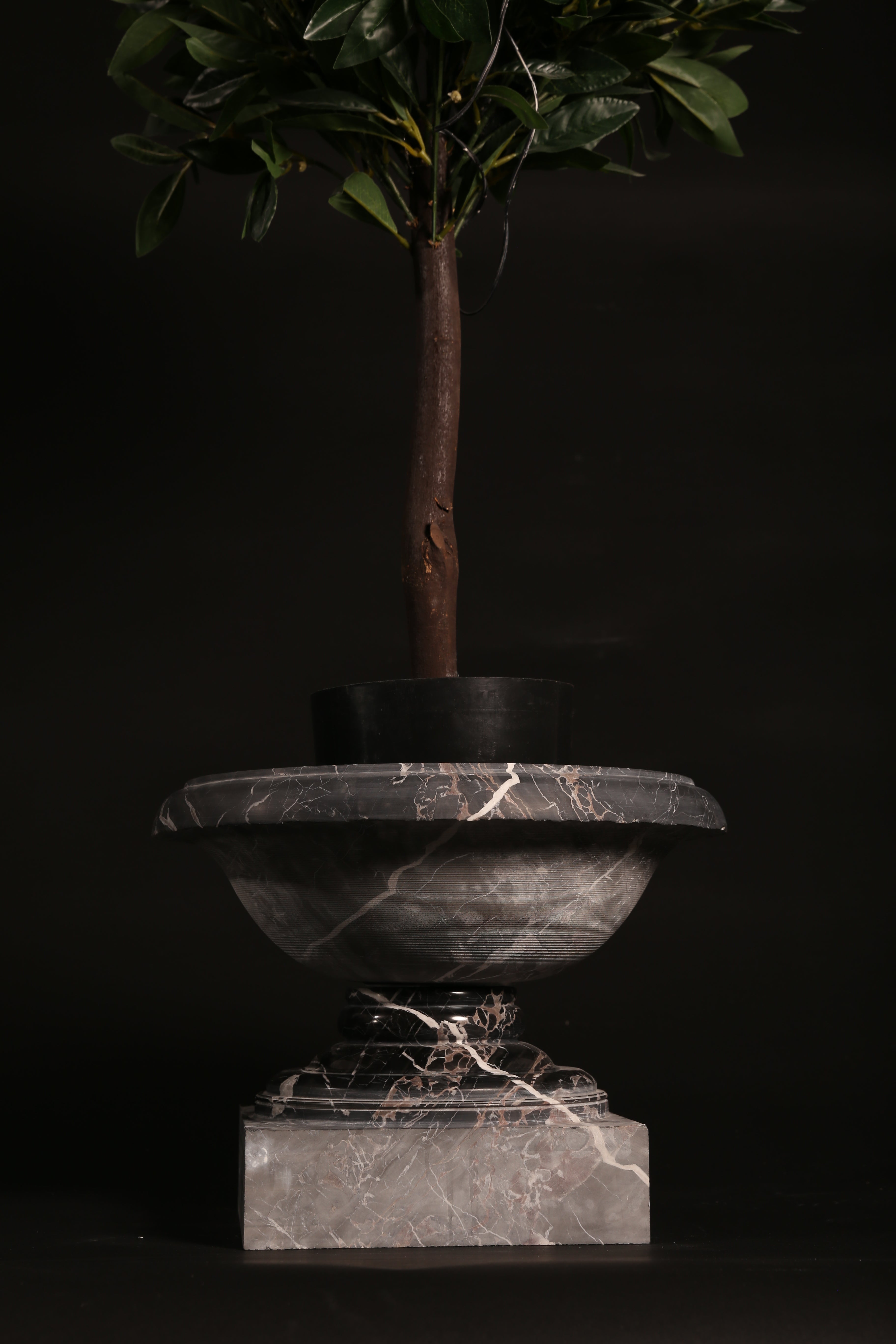 Hand-crafted Marble Planter Base or Decorative Urn