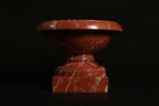 Rossa Verona Marble Decorative Urn on Pedestal Base