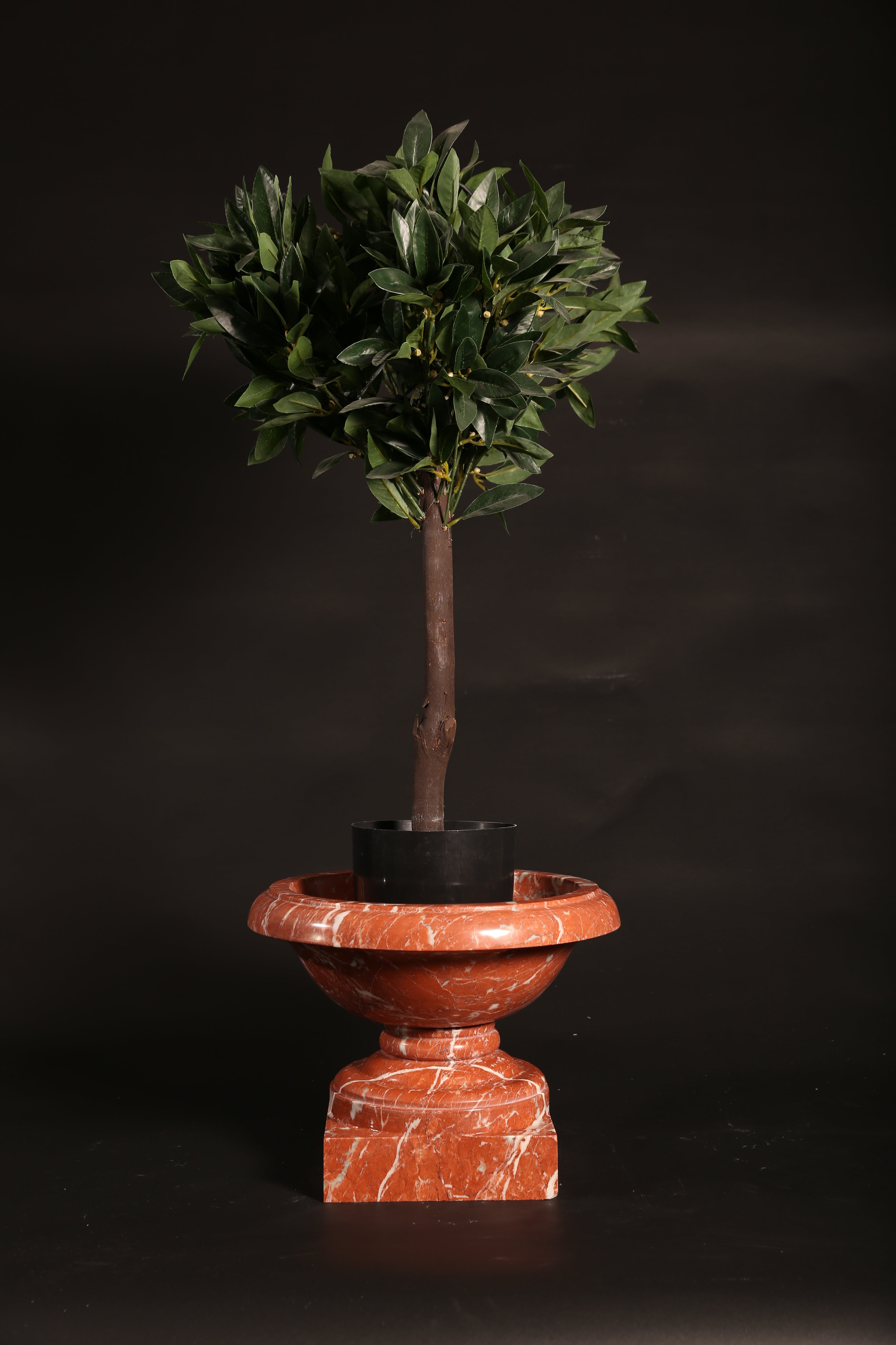 Rossa Verona Marble Decorative Urn on Pedestal Base