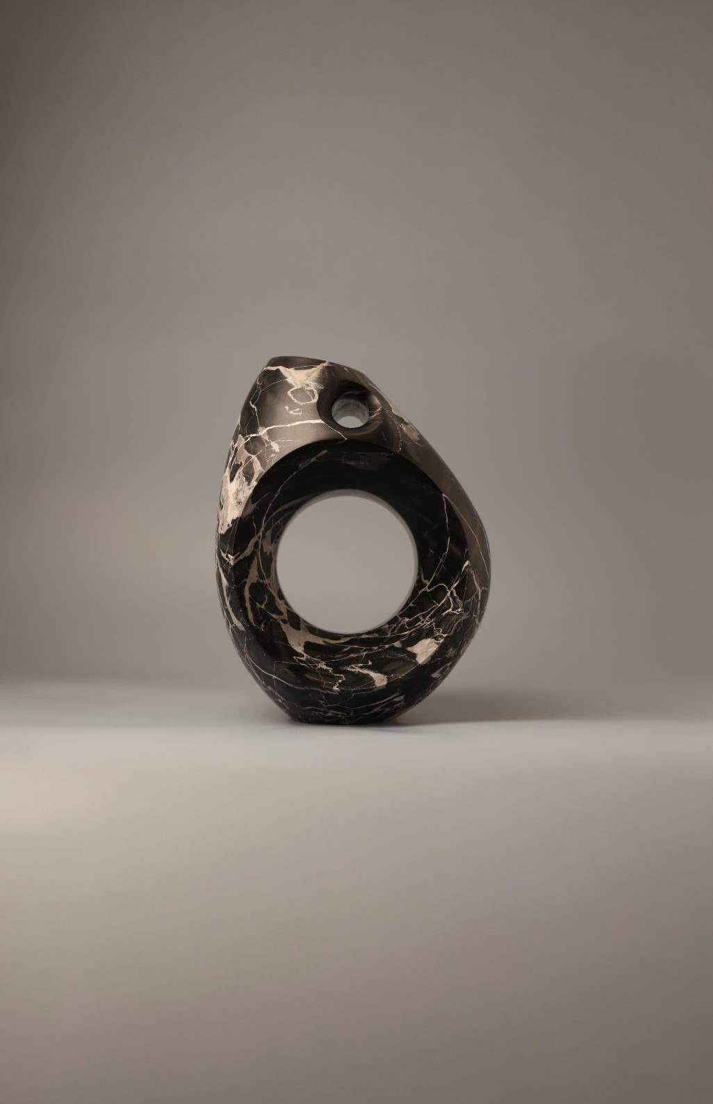 Nero Portoro Marble Sculptural Vase